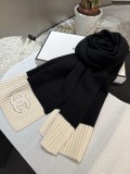 Chanel Elegant Embroidered Logo Cashmere Scarf Size: 35 x 180 CM