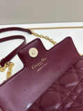 Dior Fashion Mini Lingge Sheepskin Chain Bag Crossbody Bag Size: 21 x 11.5 x 4.5 CM