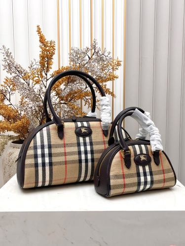 Burberry Classic Grid Mini Highlands Bowling Bag