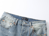 Purple Brand Street Washed Ink Splashed Distressed Micro Horn Elastic Jeans
