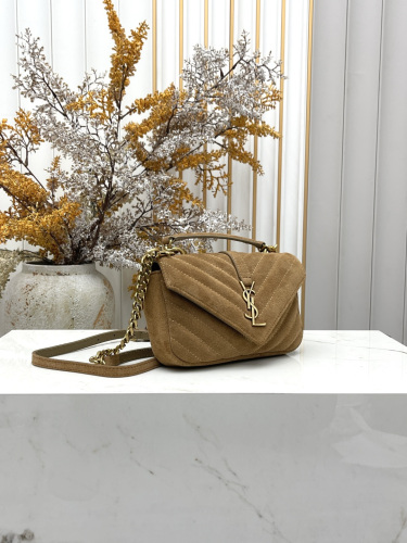 Yves Saint Laurent Retro Suede Chain Bag Mailman Bag Size: 20x 13 x 3 CM