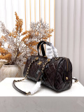Chanel Classic Lingge Leather Bowling Bag Chain Bag Size: 21 x 17 x 8 CM