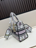 Dior Fashion Embroidered Handbag Diagonal Cross Bag Size: 24 x 20 x 11 CM