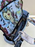 Dior Fashion Embroidered Handbag Diagonal Cross Bag Size: 24 x 20 x 11 CM