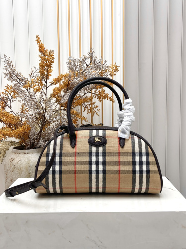 Burberry Classic Grid Mini Highlands Bowling Bag