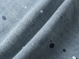 Purple Brand Street Washed Ink Splashed Distressed Micro Horn Elastic Jeans