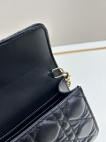 Dior Fashion Mini Lingge Sheepskin Chain Bag Crossbody Bag Size: 21 x 11.5 x 4.5 CM