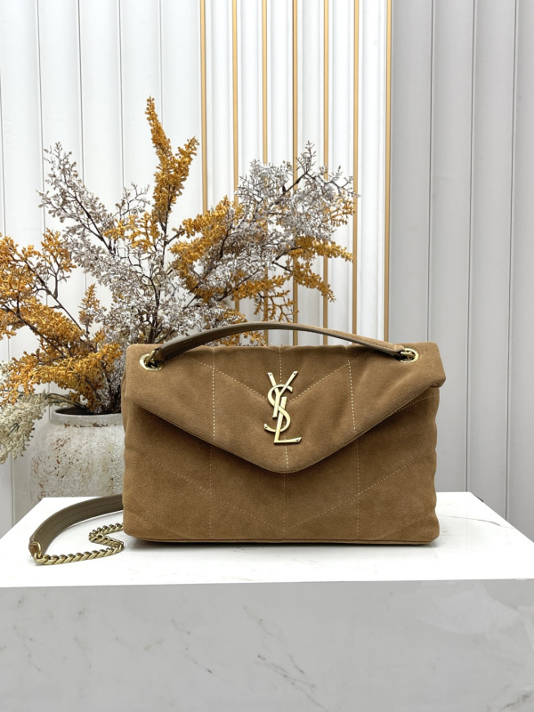 Yves Saint Laurent Retro Suede Flip Chain Bag Mailman Bag Size: 29 x 17 x 11 CM