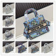 Dior Fashion Embroidered Handbag Diagonal Cross Bag Size: 24 x 20 x 11 CM