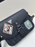 Dior Fashion Embroidered Flip Saddle Bag Crossbody Bag Size: 24 x 18 x 7 CM