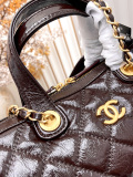 Chanel Classic Lingge Leather Bowling Bag Chain Bag Size: 21 x 17 x 8 CM