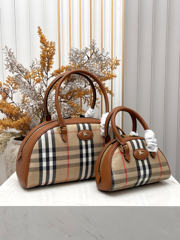 Burberry Classic Grid Mini Highlands Bowling Bag