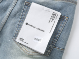 Purple Brand Street Washed Ink Splashed Distressed Micro Horn Elastic Jeans