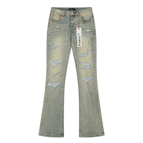 Purple Brand Street Washed Distressed Micro Horn Stretch Jeans