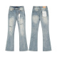 Purple Brand Street Washed Ink Splashed Distressed Micro Horn Elastic Jeans
