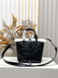 Dior Fashion CD Ring Diamond Grid Plush Leather Handbag Crossbody Bag