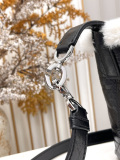 Dior Fashion CD Ring Diamond Grid Plush Leather Handbag Crossbody Bag