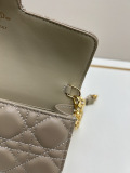 Dior Fashion Mini Lingge Sheepskin Chain Bag Crossbody Bag Size: 21 x 11.5 x 4.5 CM