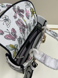Dior Fashion Embroidered Handbag Diagonal Cross Bag Size: 24 x 20 x 11 CM
