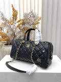 Chanel Classic Lingge Leather Bowling Bag Chain Bag Size: 21 x 17 x 8 CM