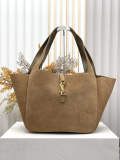 Yves Saint Laurent Retro Suede Handheld Shopping Bag Hobo Bag Size: 50 x 28 x 18 CM