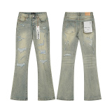Purple Brand Street Washed Distressed Micro Horn Stretch Jeans