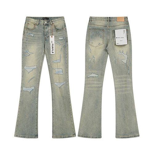 Purple Brand Street Washed Distressed Micro Horn Stretch Jeans