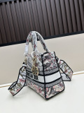 Dior Fashion Embroidered Handbag Diagonal Cross Bag Size: 24 x 20 x 11 CM