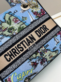 Dior Fashion Embroidered Handbag Diagonal Cross Bag Size: 24 x 20 x 11 CM
