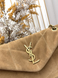 Yves Saint Laurent Retro Suede Flip Chain Bag Mailman Bag Size: 29 x 17 x 11 CM