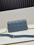 Dior Fashion Mini Lingge Sheepskin Chain Bag Crossbody Bag Size: 21 x 11.5 x 4.5 CM