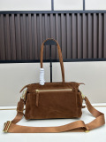 Prada Retro Triangle Logo Suede Shoulder Bag Underarm Bag Size: 31 x 18 x 11 CM