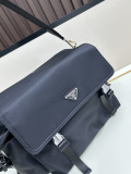 Prada Classic Triangle Logo Nylon Postman Bag Crossbody Bag Size: 40 x 26 x 11 CM