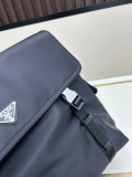 Prada Classic Triangle Logo Nylon Postman Bag Crossbody Bag Size: 40 x 26 x 11 CM