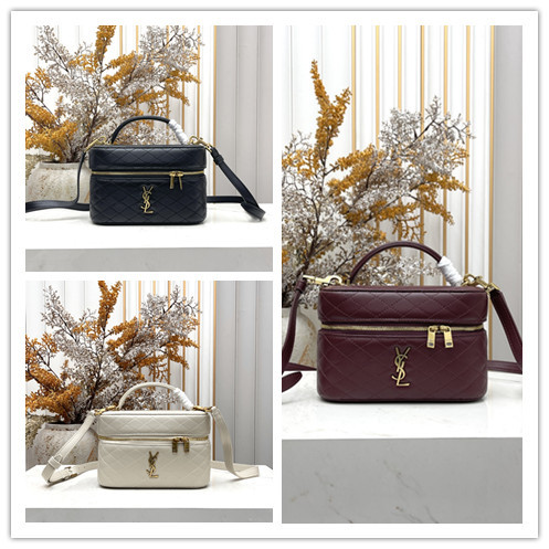 Yves Saint Laurent Fashion Sheepskin Dressing Bag Diagonal Cross Bag Size: 18 x 11 x 6.5 CM