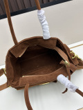 Prada Retro Triangle Logo Suede Shoulder Bag Underarm Bag Size: 31 x 18 x 11 CM