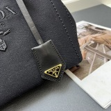 Prada vacation style embroidered logo linen handbag crossbody bag Size: 25 x 19 x 15 CM