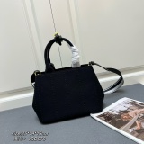 Prada vacation style embroidered logo linen handbag crossbody bag Size: 25 x 19 x 15 CM