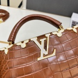 Louis Vuitton Classic Letter Flip Crocodile Leather Handbag Crossbody Bag