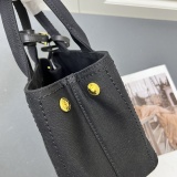 Prada vacation style embroidered logo linen handbag crossbody bag Size: 25 x 19 x 15 CM