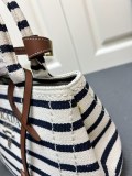 Prada vacation style embroidered logo linen handbag crossbody bag Size: 25 x 19 x 15 CM