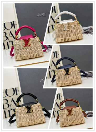 Louis Vuitton Fashion Mini Rattan Flip Bag Crossbody Bag Size: 21 x 14 x 8 CM