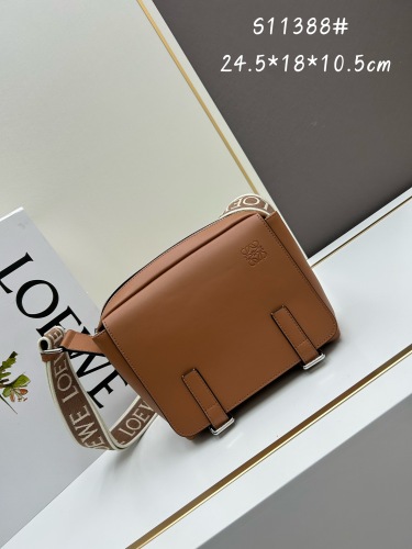 Loewe New Classic Logo Cowhide Jacquard Shoulder Strap Shoulder Bag Crossbody Bag Size: 24.5 x 18 x 10.5 CM