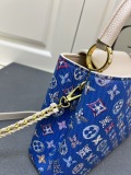 Louis Vuitton Fashion Logo Printed Mini Flip Denim Handbag Crossbody Bag Size: 27 x 18 x 9 CM