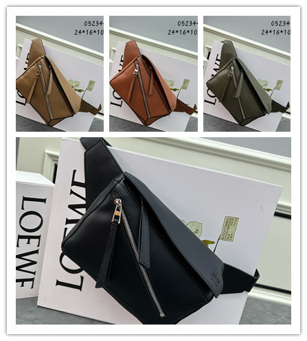Loewe New Fashion Logo Printed Cowhide Waist Bag Crossbody Bag Size: 24 x 16 x 10.5 CM