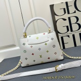 Louis Vuitton Fashion Logo Printed Chain Flip Handbag Crossbody Bag