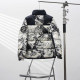 The North Face New Embroidered Snow Mountain Printed Warm Down Coat