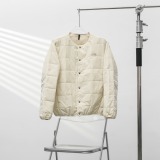 The North Face Fashion Classic Embroidery Plaid Crew Neck Cotton Jacket