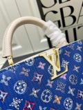 Louis Vuitton Fashion Logo Printed Mini Flip Denim Handbag Crossbody Bag Size: 27 x 18 x 9 CM