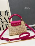 Louis Vuitton Fashion Mini Rattan Flip Bag Crossbody Bag Size: 21 x 14 x 8 CM